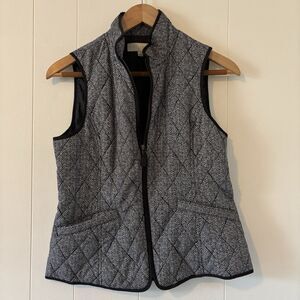 Talbots Size P (XS) Vest Diamond Quilted Full Zip Puff Jacket Lightweight Black